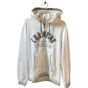Champion SZ L vintage white zip up hoodie